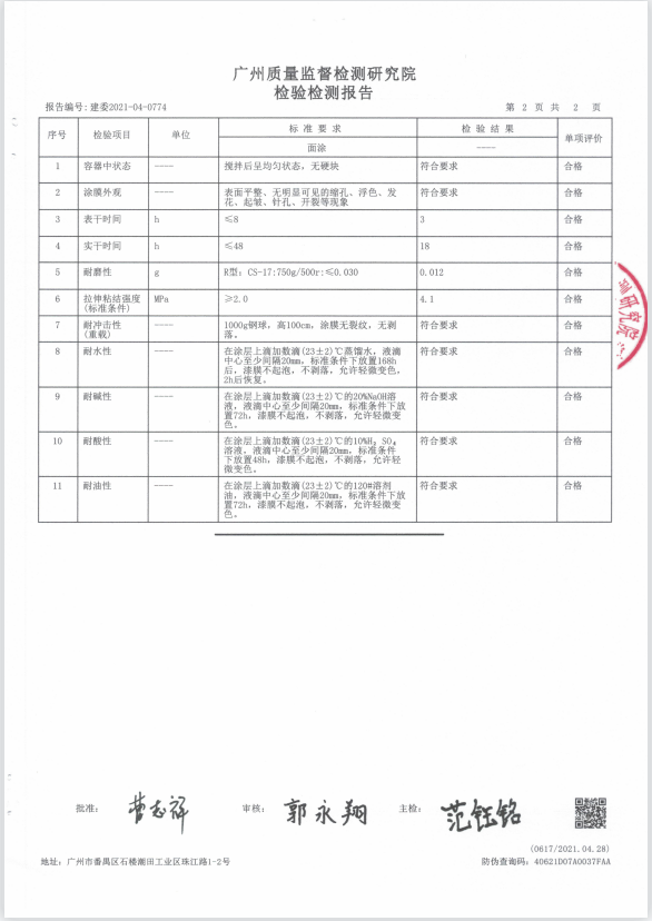 面漆主剂、固化剂、稀释剂检验报告